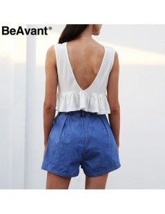 Tank Tops Sexy v neck backless tank top women 2018 Ruffle short lace shirt camisole tank Summer sweat streetwear casual crop ...