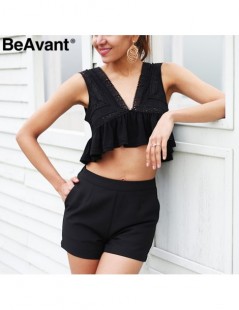 Tank Tops Sexy v neck backless tank top women 2018 Ruffle short lace shirt camisole tank Summer sweat streetwear casual crop ...