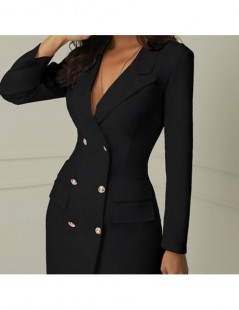 Blazers Autumn Winter Suit Blazer Women 2019 New Casual Double Breasted Pocket Women Long Jackets Elegant Long Sleeve Blazer ...