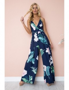 Jumpsuits Fashion Office Lady Jumpsuit Women Sexy V Neck Rompers Strap Playsuit Wide Loose Leg Pants Bodysuit Slim Printed Ju...