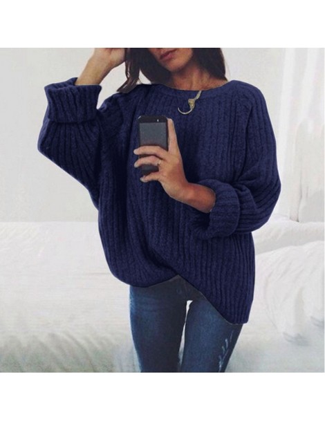 Pullovers Loose Pullover Women Knitting Round Neck Solid Color Long Sleeve European Style Christmas Sweater Jersey Mujer Invi...