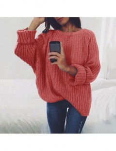 Pullovers Loose Pullover Women Knitting Round Neck Solid Color Long Sleeve European Style Christmas Sweater Jersey Mujer Invi...