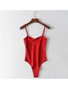 Bodysuits 2019 Sexy V-Neck Fold Backless Romper Body Siamese Bodysuit Spaghetti Strap Skinny Tight Undershirt Playsuits Tee 4...