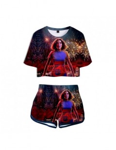 Women's Sets Summer Women's Sets Stranger Things 3 3D Printed Short Sleeve Crop Top + Shorts Sweat Suits Women Tracksuits Two...