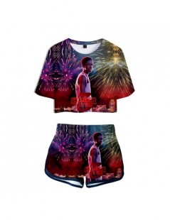 Women's Sets Summer Women's Sets Stranger Things 3 3D Printed Short Sleeve Crop Top + Shorts Sweat Suits Women Tracksuits Two...