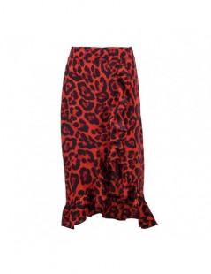 Skirts Leopard Long Skirt Women High Waist Midi Skirt Female Office Ruffle Animal Print Skirts Womens Summer Red 2019 Casual ...