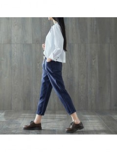 Pants & Capris High Quality Women Pants 2019 Spring & Autumn Vintage Women's Fluid Solid Linen Pants Loose Trousers Female Ha...