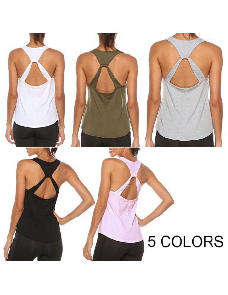 Tank Tops Women Quick-dry Sports Race Back Fitness Loose Cross Back Hollow Mesh Sleeveless Tank Top Underwear Women haut femm...