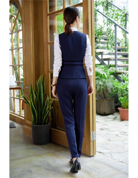 Pant Suits New Style 2018 Women Business Suits with Pant and Top Sets Black Vest & Waistcoat Ladies Office Uniform Designs - ...