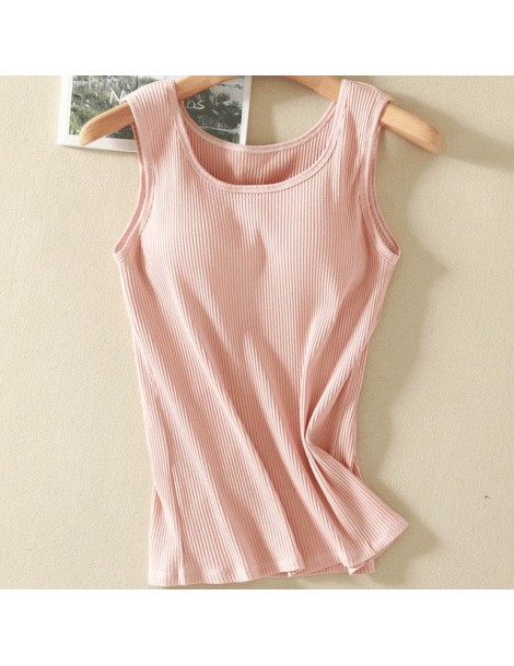 Tank Tops Summer Casual One-piece Tank Tops Women Adjustable Strap Built In Bra Padded Wire Free Bra Top Vest Camis Basic Shi...