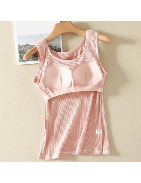 Tank Tops Summer Casual One-piece Tank Tops Women Adjustable Strap Built In Bra Padded Wire Free Bra Top Vest Camis Basic Shi...