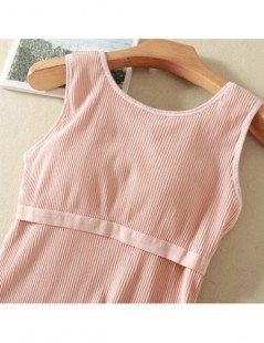 Tank Tops Summer Casual One-piece Tank Tops Women Adjustable Strap Built In Bra Padded Wire Free Bra Top Vest Camis Basic Shi...