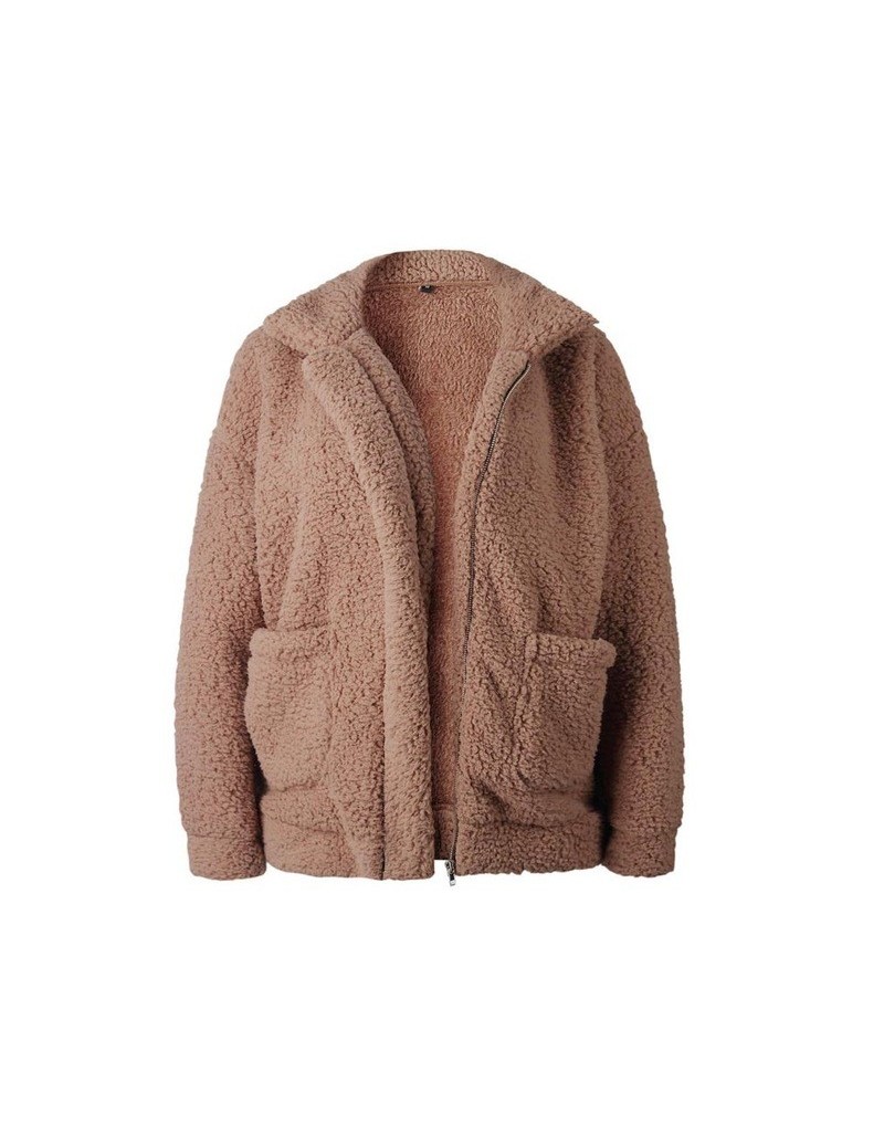 Elegant Faux Fur Coat Women 2018 Autumn Winter Warm Soft Zipper Fur ...