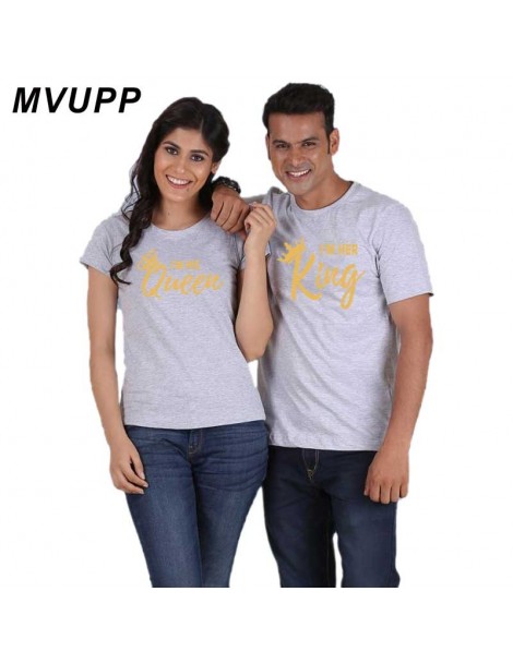 T-Shirts couple t shirt for husband and wife lovers king queen clothes funny tops tee femme casual men women dress 2019 ulzza...