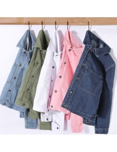 Jackets New 2018 Autumn Winter Women's Denim Jackets Vintage Casual Red Green Black Coat Female Short Slim Jean Jacket Women ...