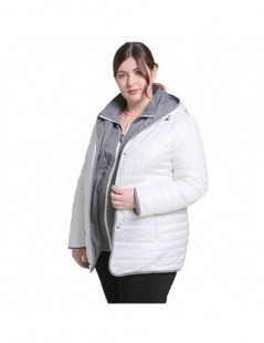 Parkas Women jacket 2019 Spring Winter Parkas fashion Ladies coats with hood quilting outerwear plus size 5XL 6XL 7XL - white...