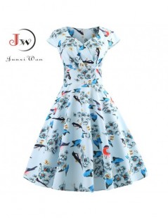 Dresses Casual Summer Dress Women Short Sleeve Hepburn 50s 60s Vintage Elegant Swing Party Dresses Plus Size Floral Slim Vest...