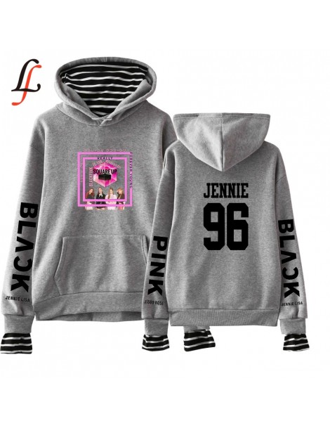 Hoodies & Sweatshirts Fake Two Piece Hoodies Women Blackpink Autumn Warm Long Sleeve Sweatshirts Hoodies 2019 Women/Men 2XL -...