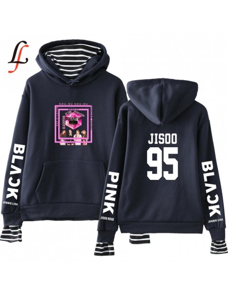 Hoodies & Sweatshirts Fake Two Piece Hoodies Women Blackpink Autumn Warm Long Sleeve Sweatshirts Hoodies 2019 Women/Men 2XL -...