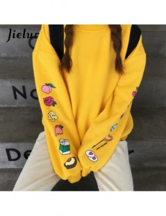 Hoodies & Sweatshirts Sweatshirts Women Kawaii Cartoon Print Hoodies Harajuku Korean Casual Loose Simple O-neck Fleece Female...