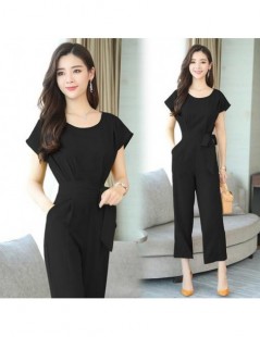 Jumpsuits Womens Jumpsuits 2019 New Summer Ladies Casual Bandage High Waist Short Sleeved Jumpsuits Fashion Females Slim Jump...