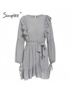 Dresses Ruffle summer dress women Long flare sleeve backless sashes short plus size dresses 2019 Elegant solid female vestido...