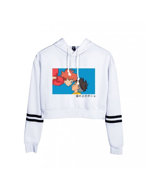 Hoodies & Sweatshirts Ponyo On The Cliff Navel Hoodie Sweatshirt Sexy Lady Cool Pullovers Crop Top Anime Autumn Long Sleeve K...