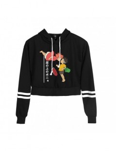 Hoodies & Sweatshirts Ponyo On The Cliff Navel Hoodie Sweatshirt Sexy Lady Cool Pullovers Crop Top Anime Autumn Long Sleeve K...