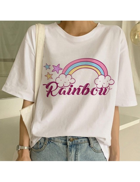 T-Shirts Rainbows T Shirt Cute Harajuku T Shirt Women Ullzang Rainbow Unicorn T-shirt Fashion Short Sleeve Tshirt Kawaii Top ...