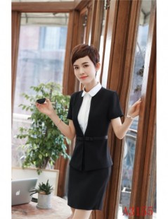 Skirt Suits Summer Short Sleeve Elegant Female Blazers Suits With 2 Pieces Tops And Skirt For Ladies Interview Job Uniform St...