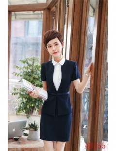 Skirt Suits Summer Short Sleeve Elegant Female Blazers Suits With 2 Pieces Tops And Skirt For Ladies Interview Job Uniform St...