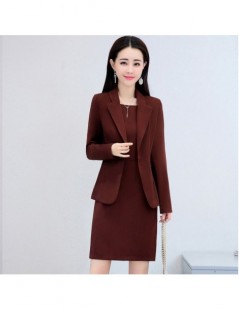 Dress Suits Women 2 Piece Dress Suits Office Ladies Formal Business Work Wear Blazer O Neck Slim Pencil Dress Set Elegant Out...