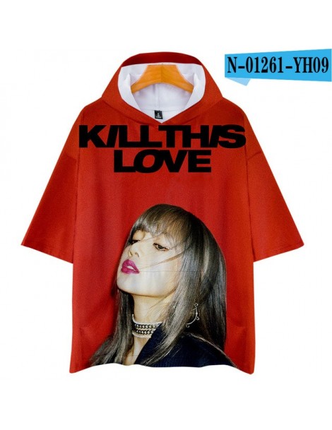 T-Shirts Female Idol Group Blackpink printed hooded t shirt harajuku short sleeve tshirt t-shirt tops kpop Tee shirt pullover...