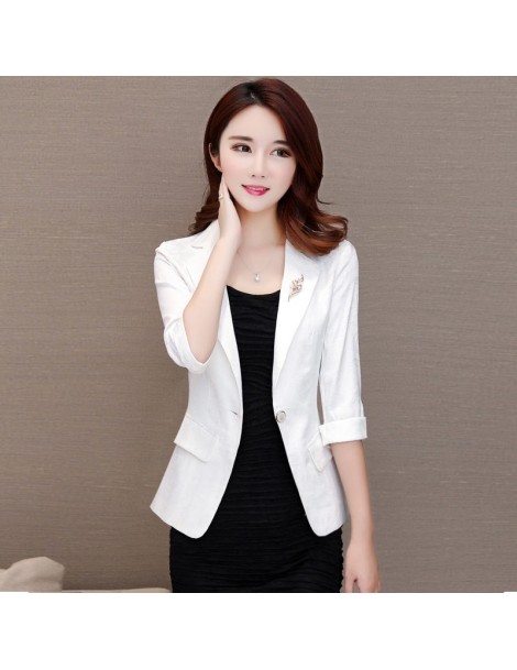 Blazers 2019 New Chic Jacquard Suit Jacket Women Seven-point Sleeve Korean Slim Thin Blazer Spring Summer Ladies Casual Short...