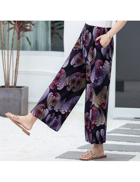 Pants & Capris Women Beach Wide Leg Pants Plus Size 4XL Loose High Waist Pants 2019 Female Summer Pants for Women Trousers La...