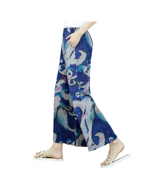 Pants & Capris Women Beach Wide Leg Pants Plus Size 4XL Loose High Waist Pants 2019 Female Summer Pants for Women Trousers La...