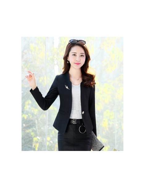 Blazers 2018 Spring Autumn New Fashion Women Blazer Casual One Button Small Suit Jacket Ladies Short Coats Tops Trend - 25368...