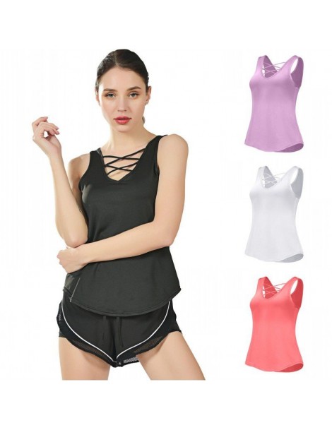 Tank Tops Vest Slim Running Sports Fitness Camisole Cross Hollow - XR - 5F111215907886-3 $8.10