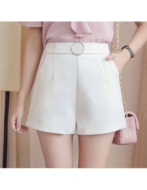 Shorts 2019 Summer Wide Leg Shorts Women Casual Short Trousers Women's Slim High Waist Shorts Solid Pink White Ladies Short F...