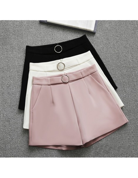 Shorts 2019 Summer Wide Leg Shorts Women Casual Short Trousers Women's Slim High Waist Shorts Solid Pink White Ladies Short F...