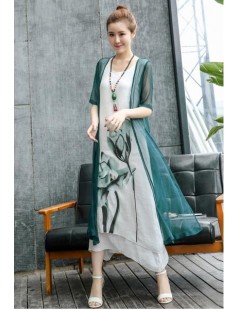 Dresses 2019 New summer dress Ink painting women dress two piece Dress casual large size loose female Vestidos Robe Dress - d...