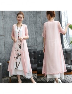 Dresses 2019 New summer dress Ink painting women dress two piece Dress casual large size loose female Vestidos Robe Dress - d...