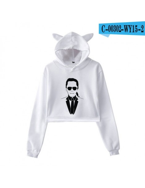 Hoodies & Sweatshirts LUCKYFRIDAY Kawaii Sweatshirts Karl Lagerfeld Cat Crop Top Women Hoodies Sexy Plus Size Print Tops Casu...