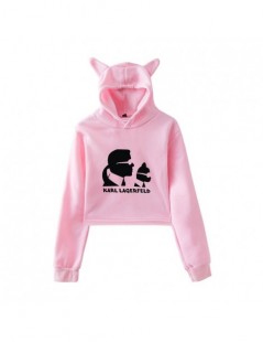 Hoodies & Sweatshirts LUCKYFRIDAY Kawaii Sweatshirts Karl Lagerfeld Cat Crop Top Women Hoodies Sexy Plus Size Print Tops Casu...