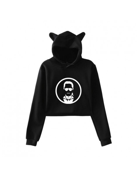 Hoodies & Sweatshirts LUCKYFRIDAY Kawaii Sweatshirts Karl Lagerfeld Cat Crop Top Women Hoodies Sexy Plus Size Print Tops Casu...