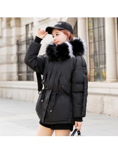 Parkas fashion parka women white pink black M-2XL plus size jacket 19 winter new long sleeve hooded slim warmth clothing femi...