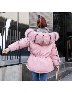 Parkas fashion parka women white pink black M-2XL plus size jacket 19 winter new long sleeve hooded slim warmth clothing femi...