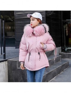 Parkas fashion parka women white pink black M-2XL plus size jacket 19 winter new long sleeve hooded slim warmth clothing femi...