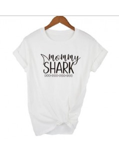 T-Shirts Papa Baby Mama Shark T-Shirt Matching Family Mom Dad Letter Print Women Top Short Sleeve Tee T Shirt Plus Size Drop ...