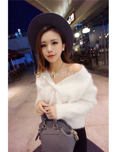 Pullovers 100% Genuine mink cashmere sweater women's Plush pure mink sweaters pullovers sweater basic coat JN214 - color 005 ...